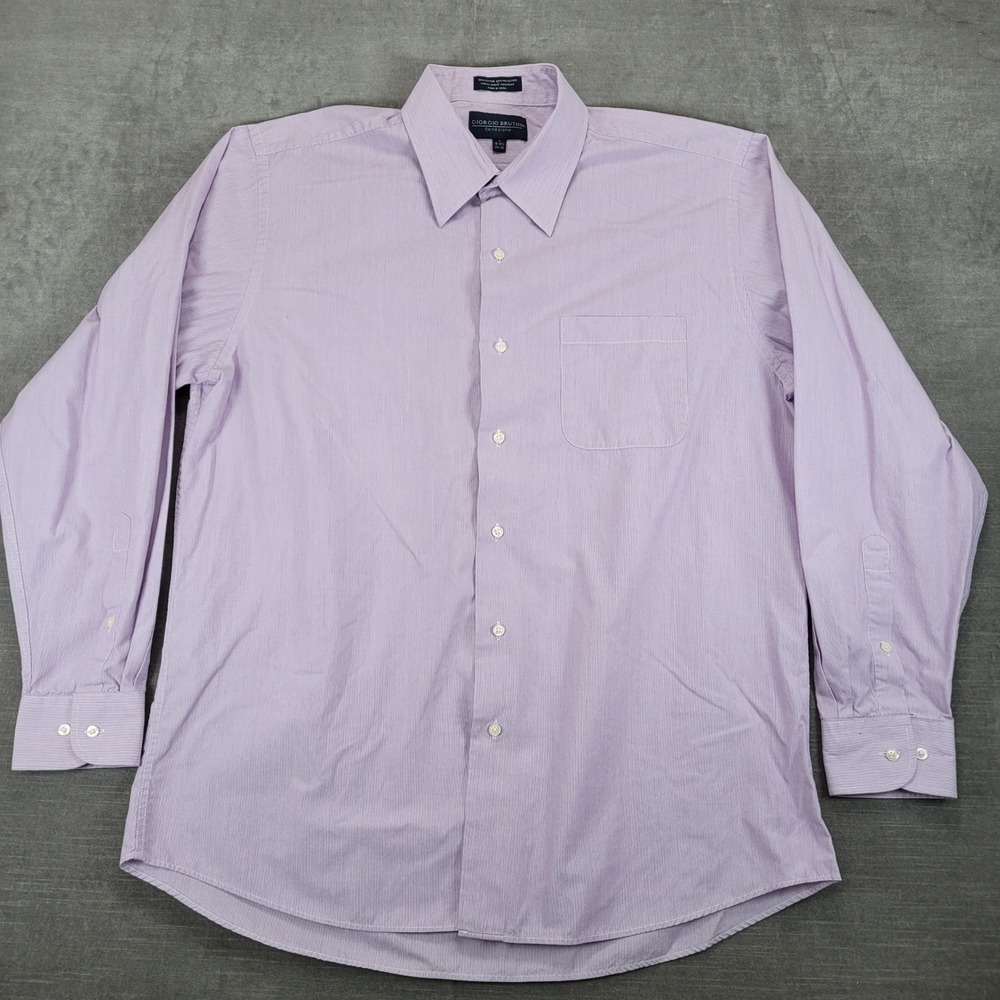 Giorgio Brutini Collezioni Dress Shirt Striped Long Sleeve‎ Button Up 16-16 1/2